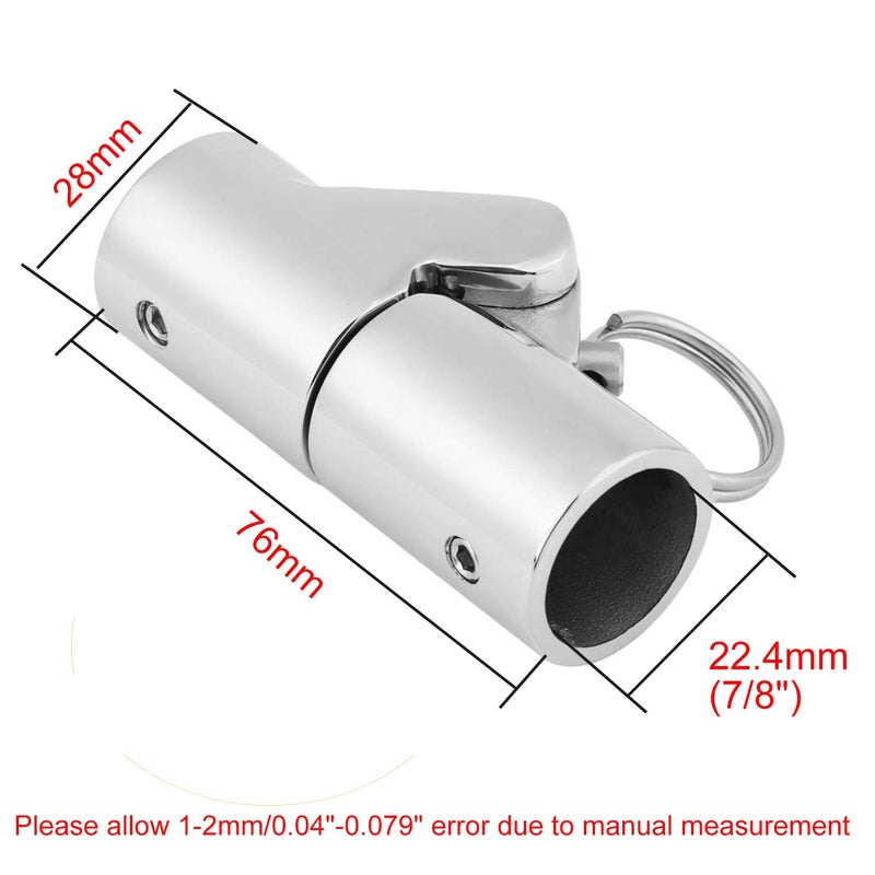 keehui 316SS Marine Grade Boat Pipe Connector, Stainless Steel Folding Swivel Coupling Tube Pipe Connector Boat Hardware Fitting For (22mm)7/8inch tube - Image 2